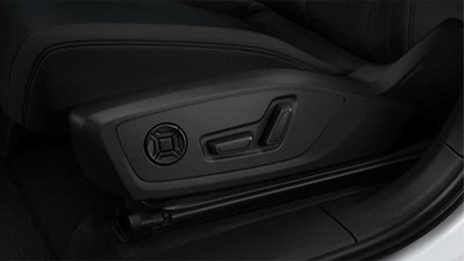 Close-up of seat controls in an Audi Q8 Sportback e-tron
