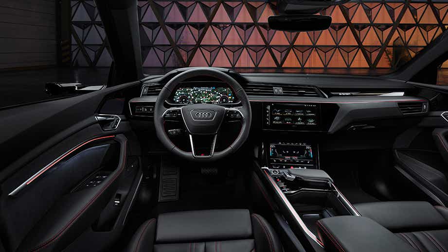 interior dashboard of an Audi Q8 Sportback e-tron