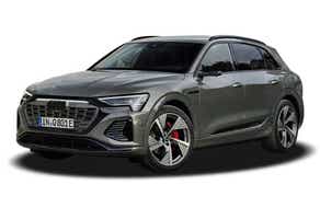 front three-quarter of a Chronos Grey Metallic Audi Q8 e-tron