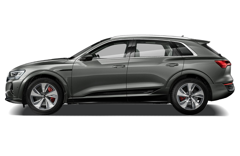 side view of a Chronos Grey Metallic Audi Q8 e-tron