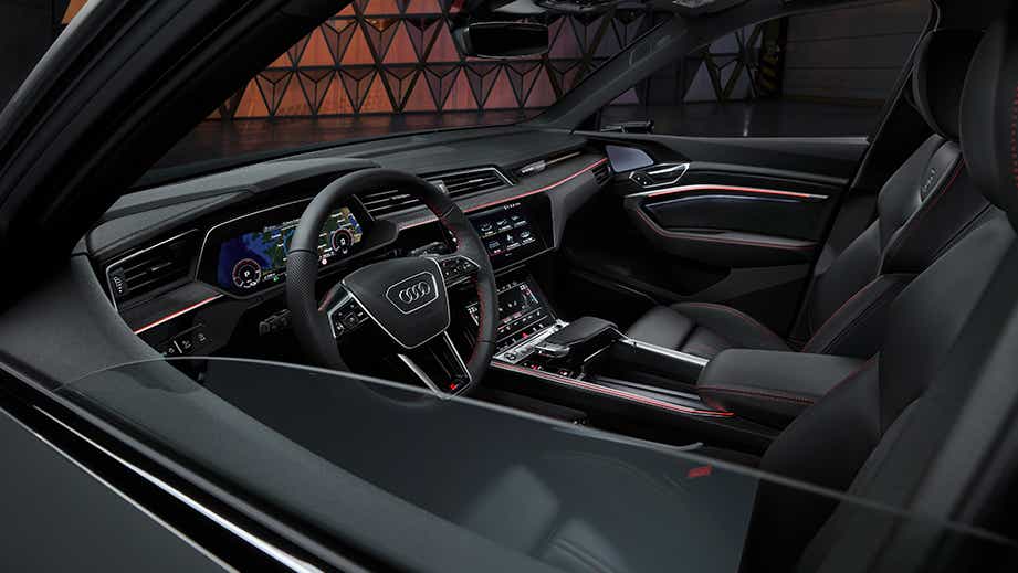interior dashboard of an Audi Q8 e-tron