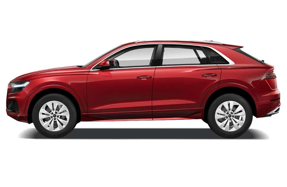 side view of a Matador Red Metallic Audi Q8 2020-2023