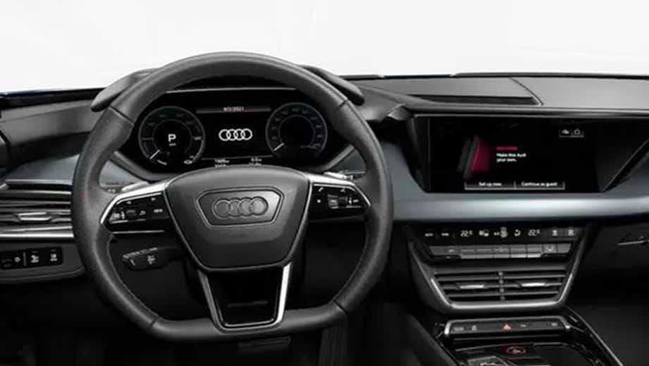 Interior dashboard view of an Audi RS e-tron GT