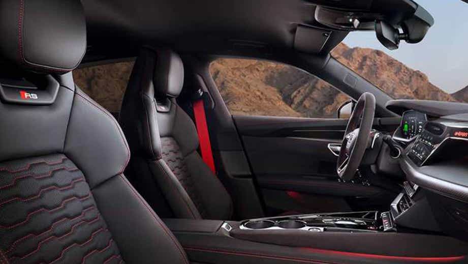 interior view of a Mythos Black Metallic Audi RS e-tron GT