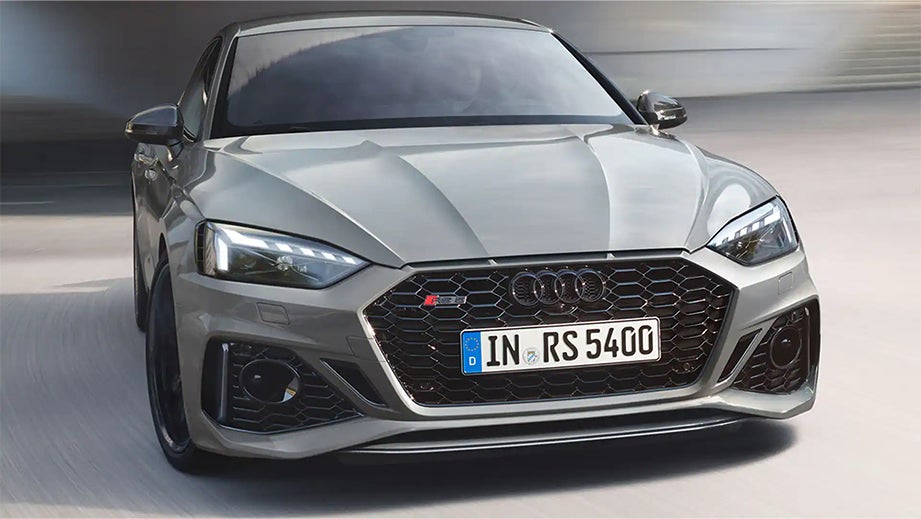 front view of a Naldo Grey Audi RS5