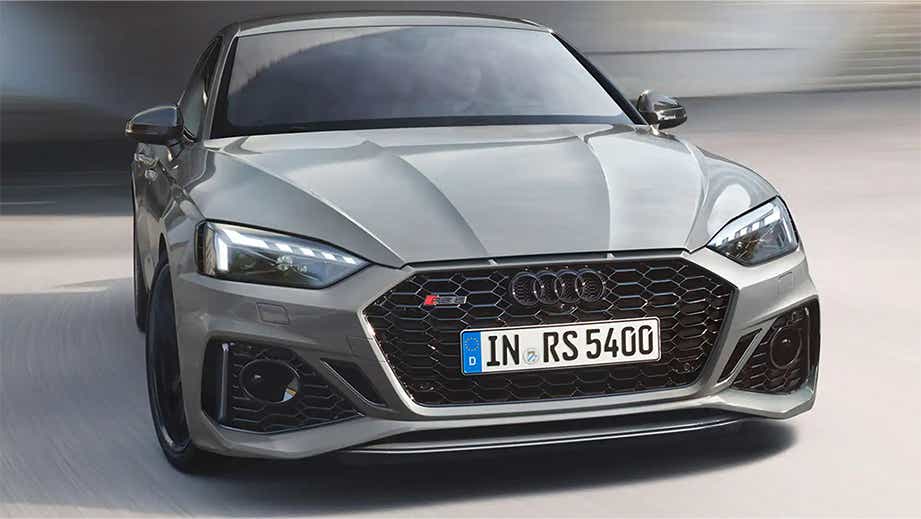 front view of a Naldo Grey Audi RS5