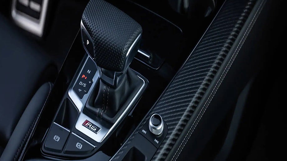 Gear selector and center console of a Naldo Grey Audi RS5