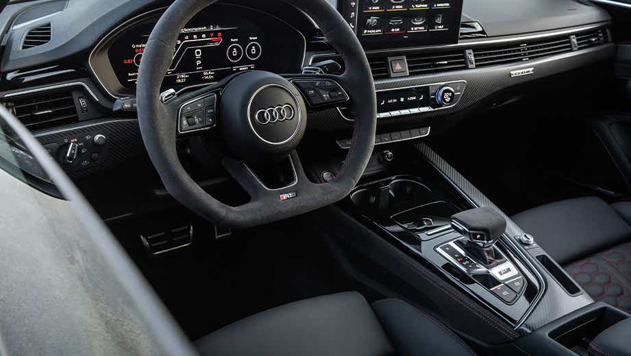 Interior dashboard of a Naldo Grey Audi RS5