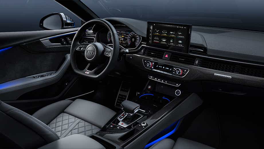 interior dashboard of a Audi S5 Sportback
