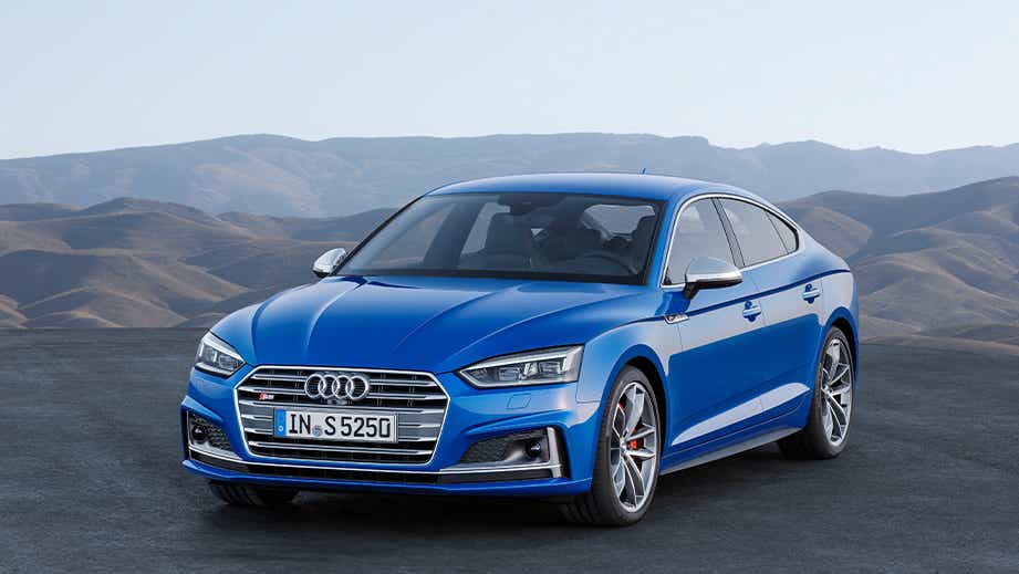 front three-quarter view of an Audi S5 Sportback