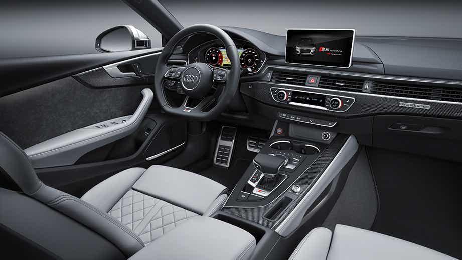 interior dashboard of a Audi S5 Sportback
