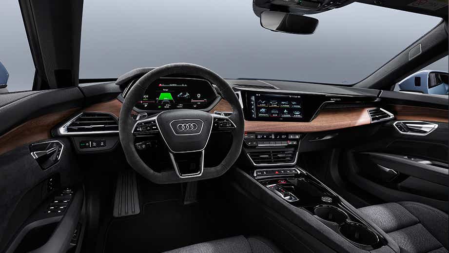 interior dashboard view of an Audi e-tron GT