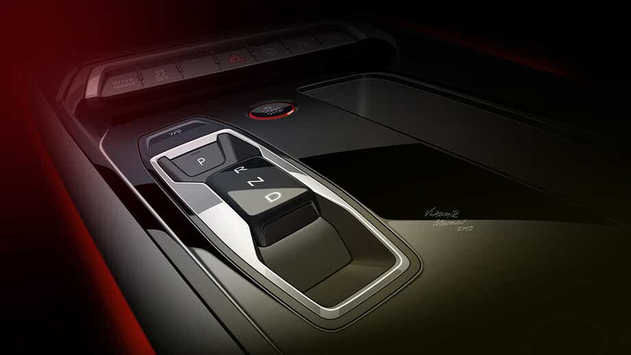 center console and shifter of an Audi e-tron GT