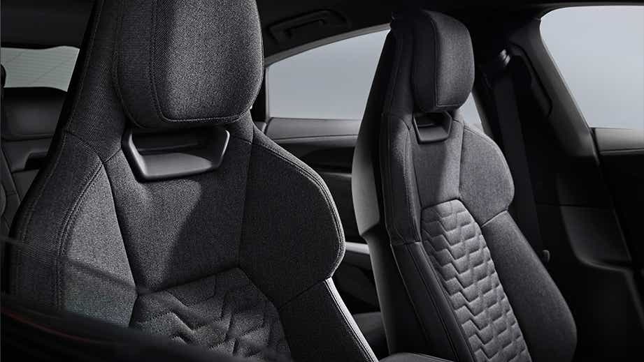 front seats view of an Audi e-tron GT interior