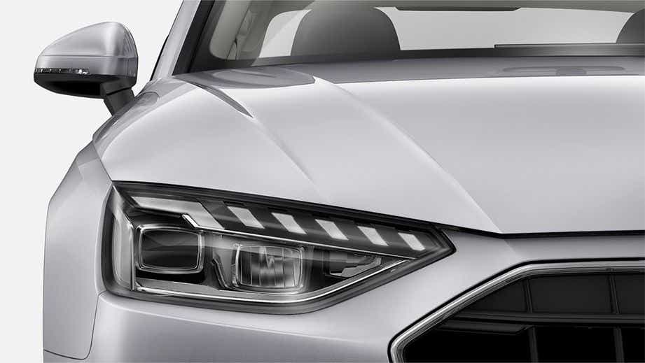 Front headlight close-up of an Audi A4