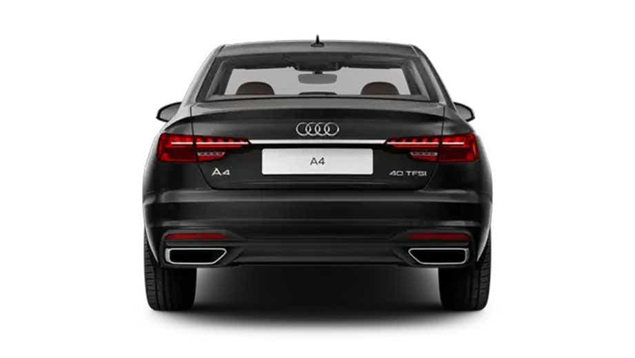 rear view of a Mythos Black Metallic Audi A4