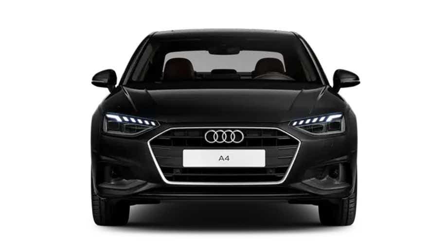 front view of a Mythos Black Metallic Audi A4