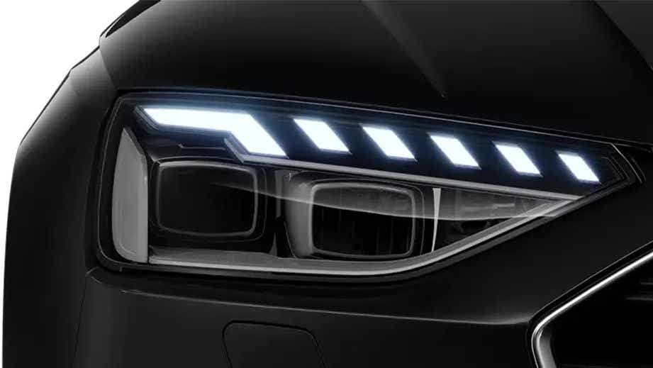 Headlight close-up of an Audi A4