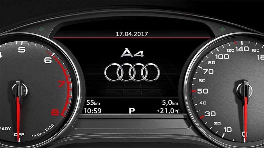 instrument cluster of an Audi A4