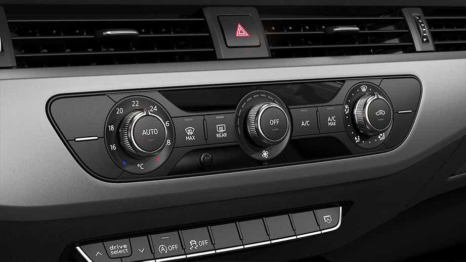 climate control panel of an Audi A4