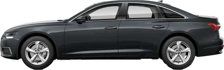 side view of a Mythos Black Metallic Audi A6