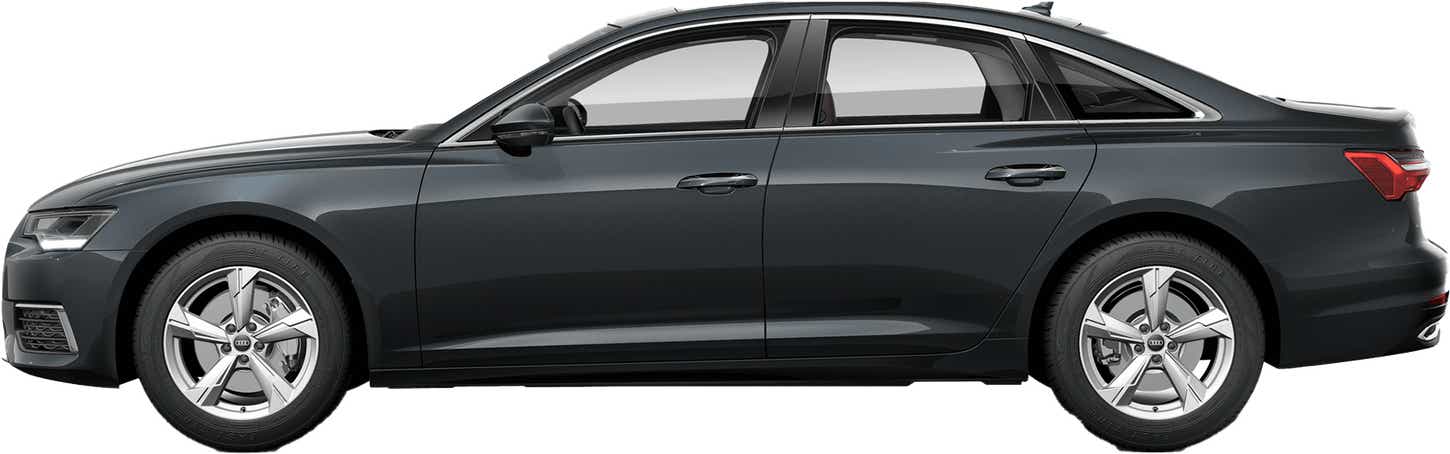 side view of a Mythos Black Metallic Audi A6