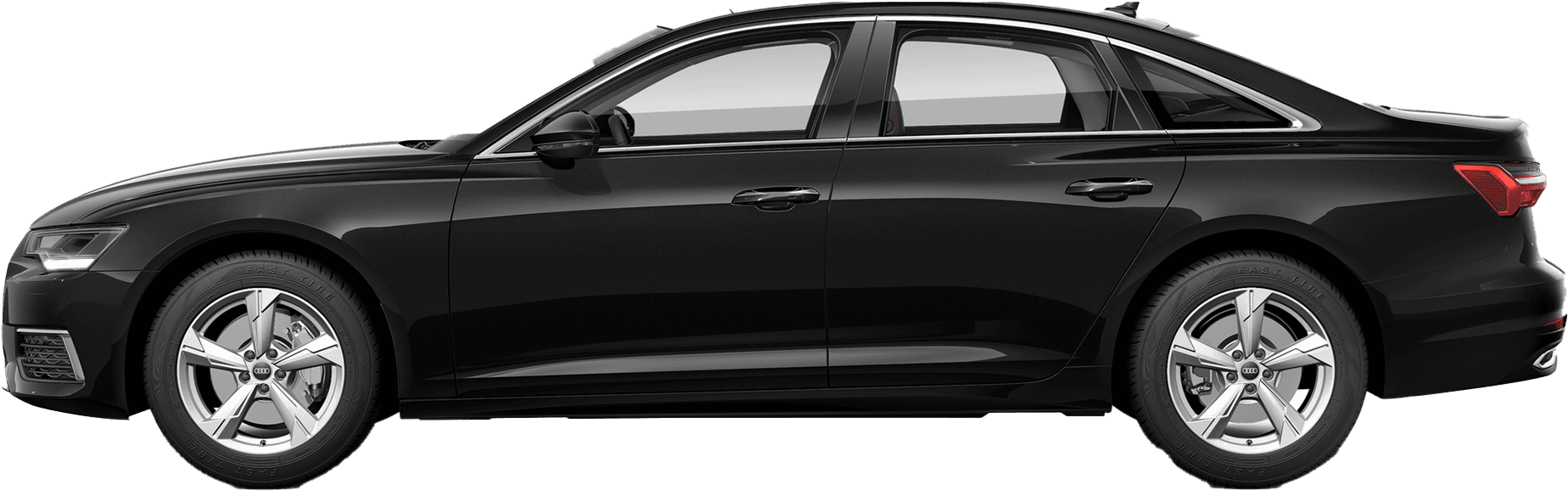 side view of a Mythos Black Metallic Audi A6