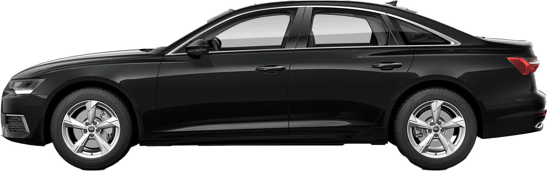 side view of a Mythos Black Metallic Audi A6