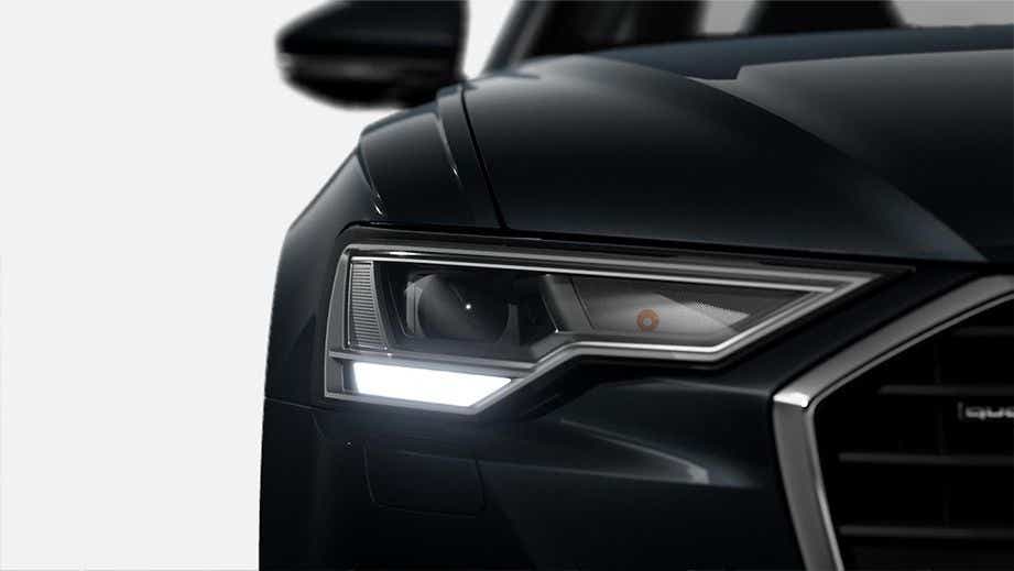 Headlight close-up of an Audi A6