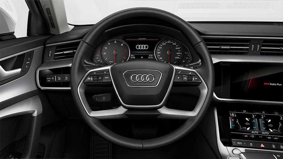 Steering wheel and dashboard of an Audi A6
