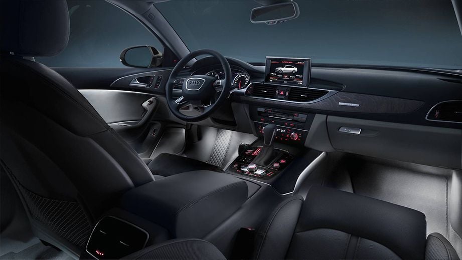 Interior dashboard view of an Audi A6