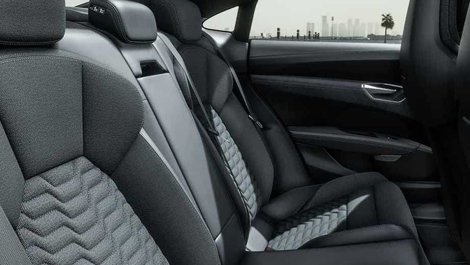 rear seat and door interior of an Audi e-tron GT