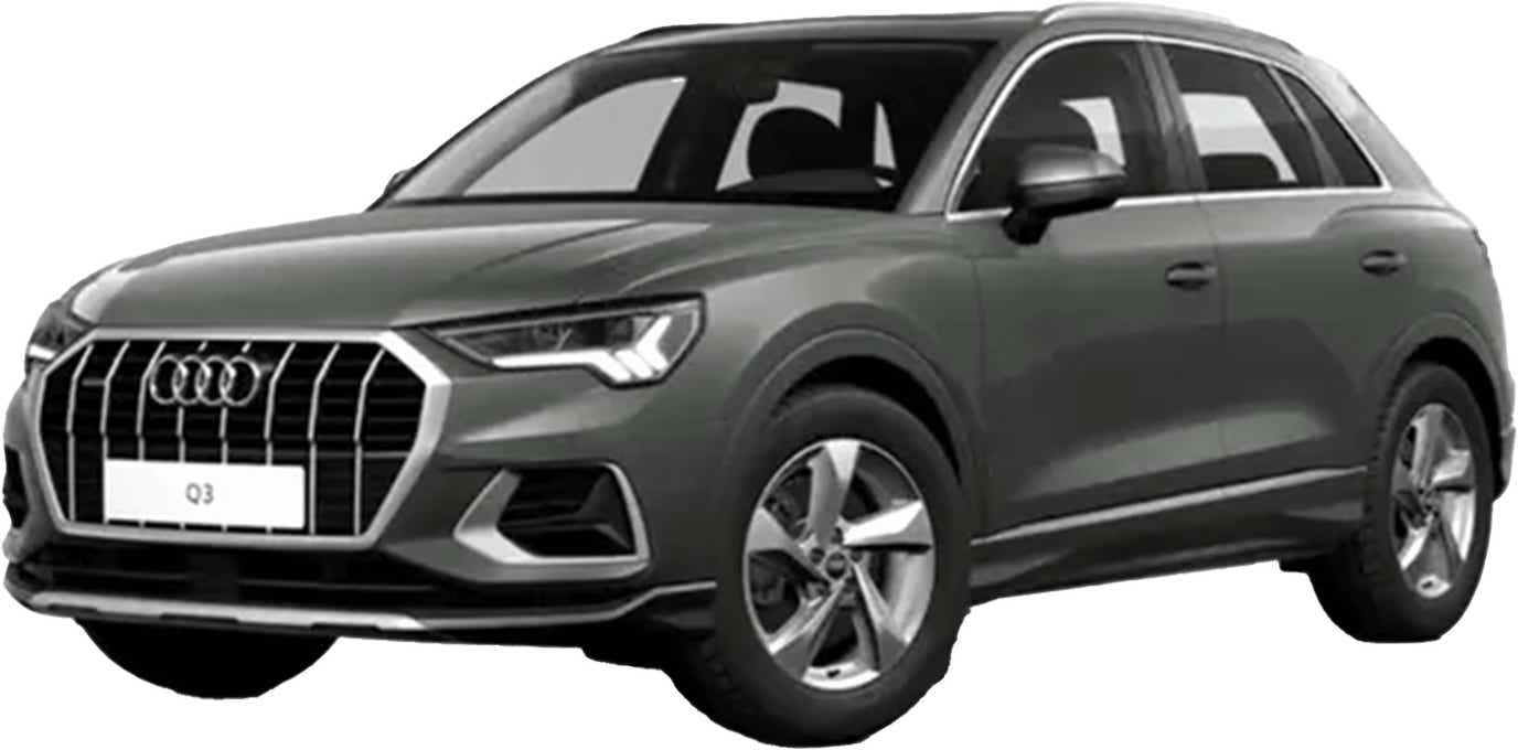 front three-quarter view of a Chronos Grey Metallic Audi Q3