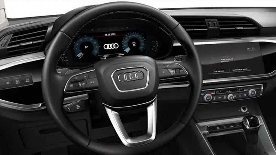 interior dashboard view of an Audi Q3
