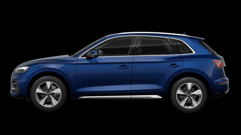 side profile of a Navarra Blue Metallic Audi Q5