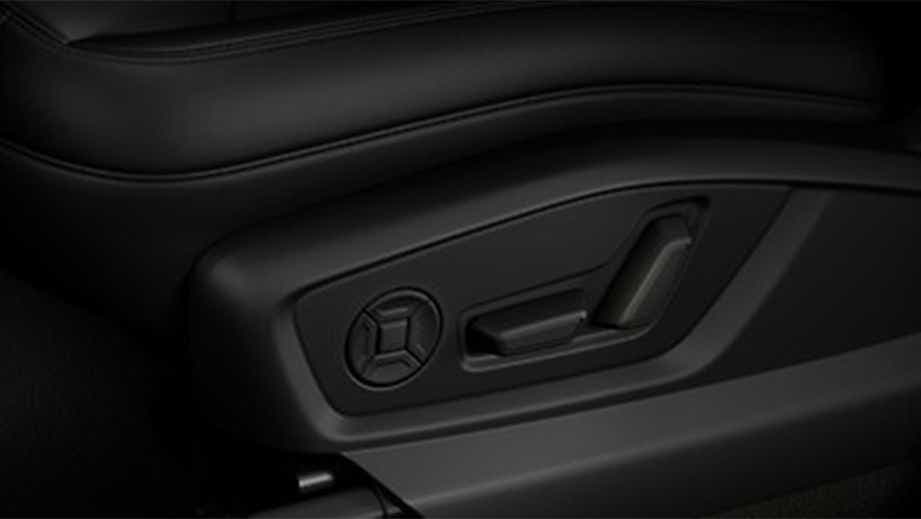close-up of seat adjustment controls of a Audi Q7 2022-2023