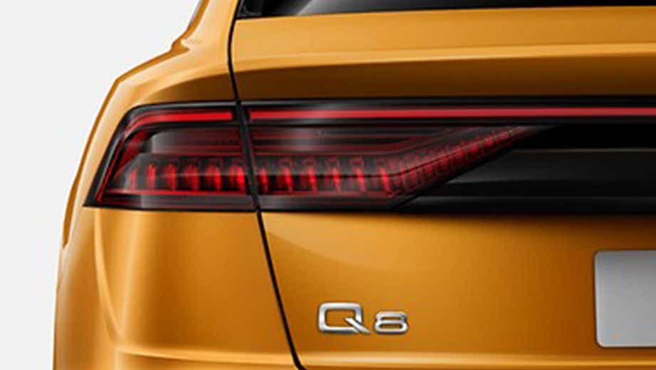 rear close-up of an Audi Q8 2020-2023