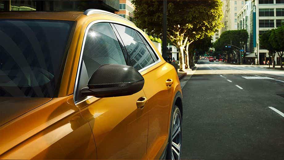 Front-side view of an Audi Q8 2020-2023 on a city street