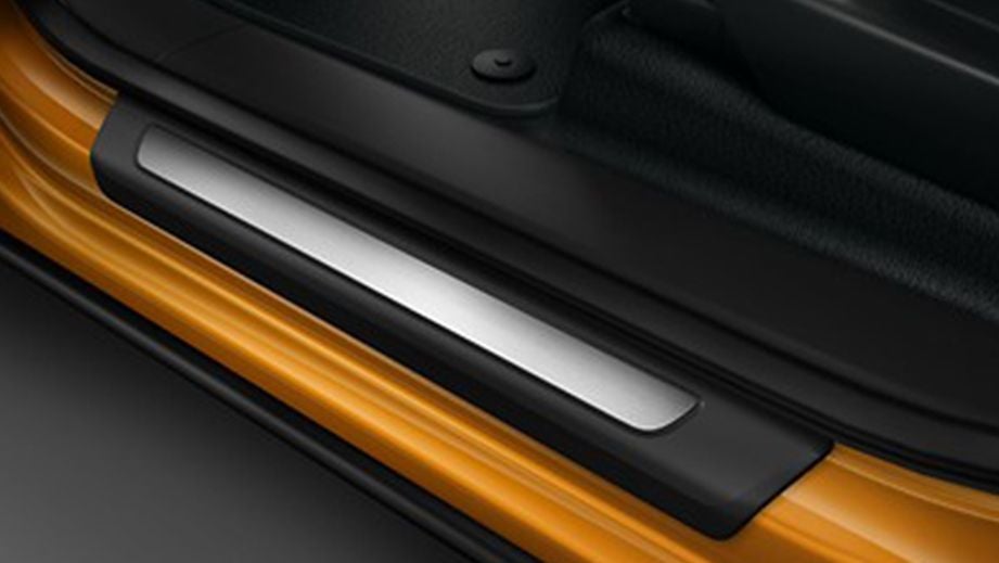 Door sill plate close-up of an Audi Q8 2020-2023