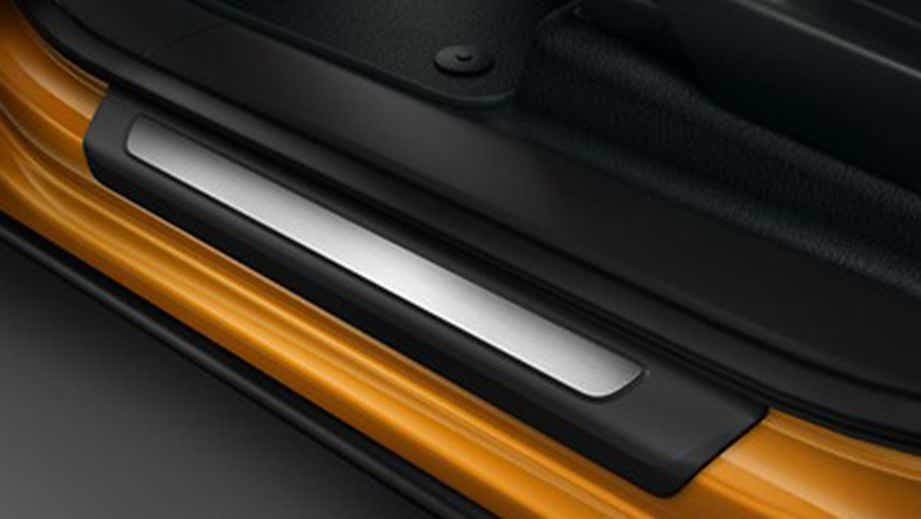 Door sill plate close-up of an Audi Q8 2020-2023