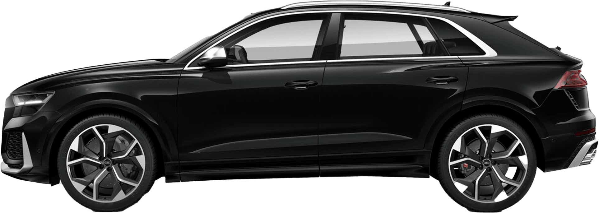 side view of a Mythos Black Metallic Audi RS Q8