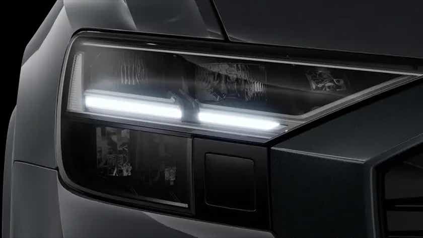 headlight close-up of an Audi RS Q8