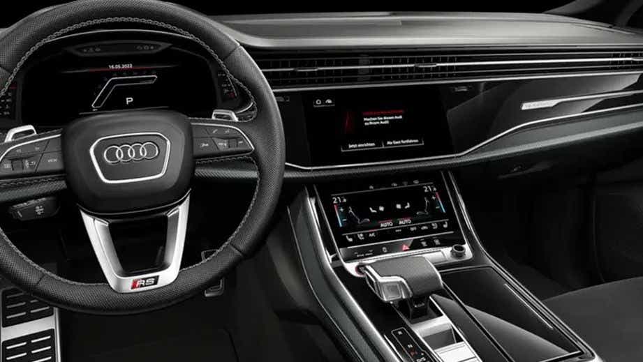 Interior dashboard of an Audi RS Q8
