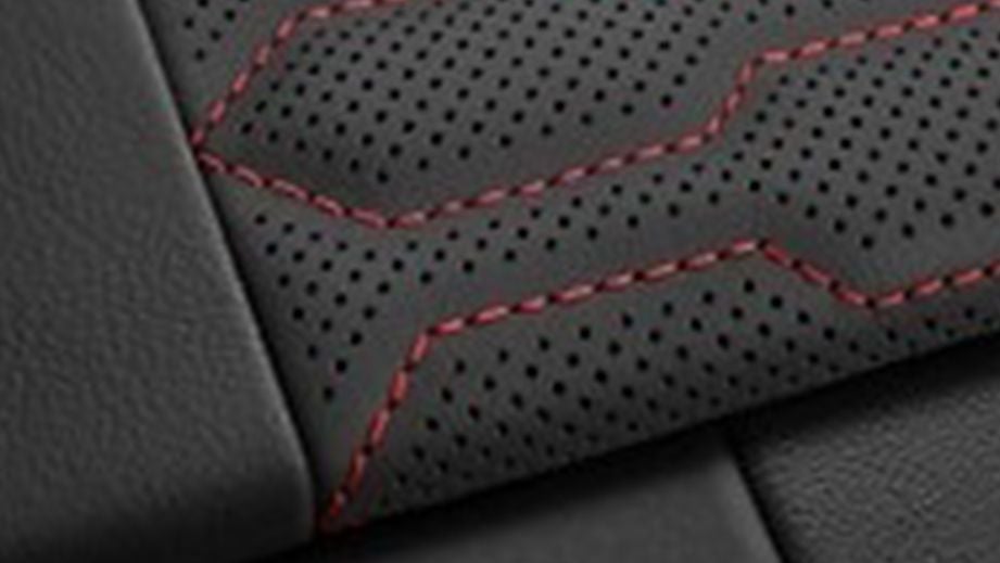 close-up detail of seat upholstery in an Audi RS Q8