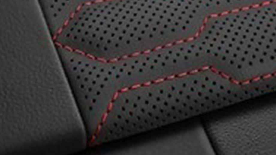 close-up detail of seat upholstery in an Audi RS Q8