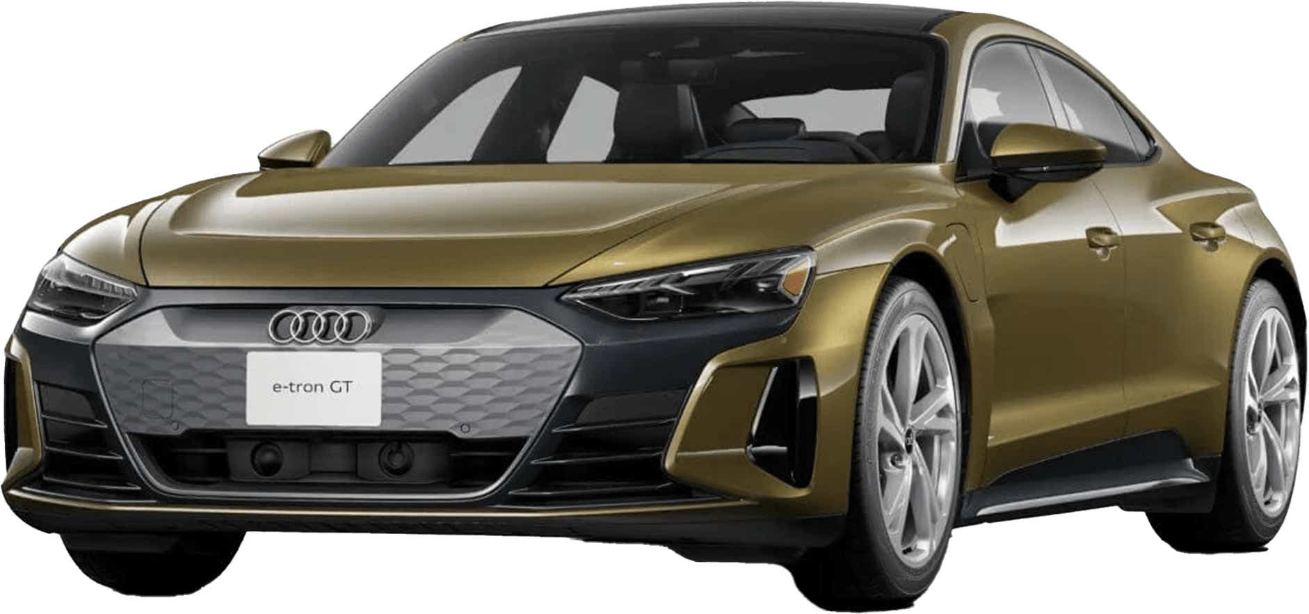 Front three-quarter view of an Audi e-tron GT