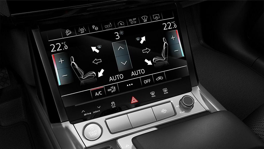 interior dashboard controls of an Audi e-tron