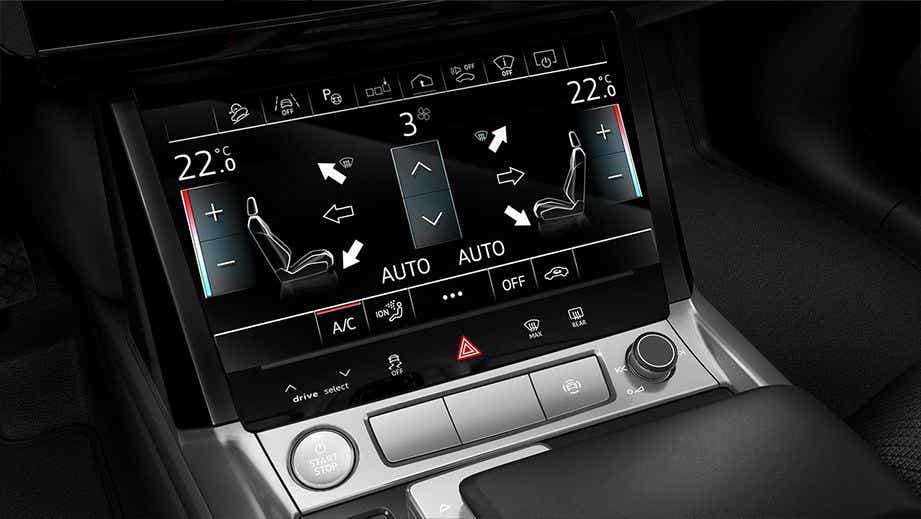 interior dashboard controls of an Audi e-tron