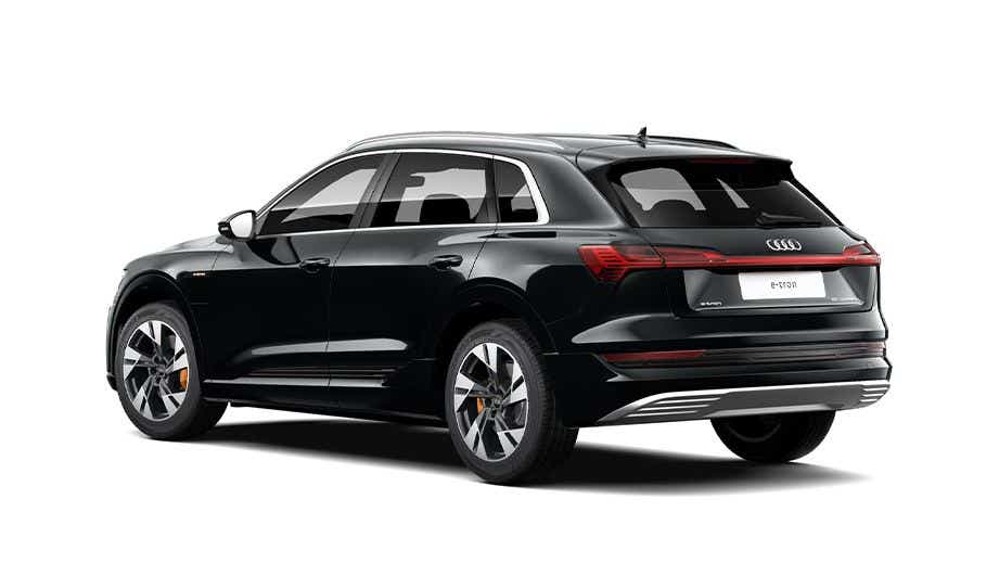 rear three-quarter view of an Audi e-tron
