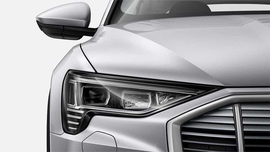 Headlight close-up of a Audi e-tron